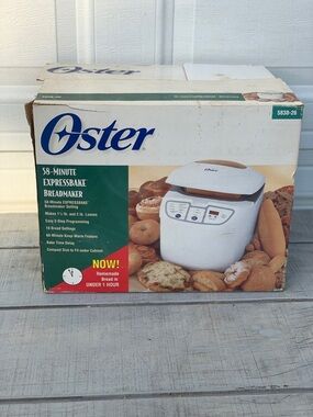 Oster ~ 5838 ExpressBake Bread Maker 2 lb Loaf Complete w/Pan & Paddle *TESTED!